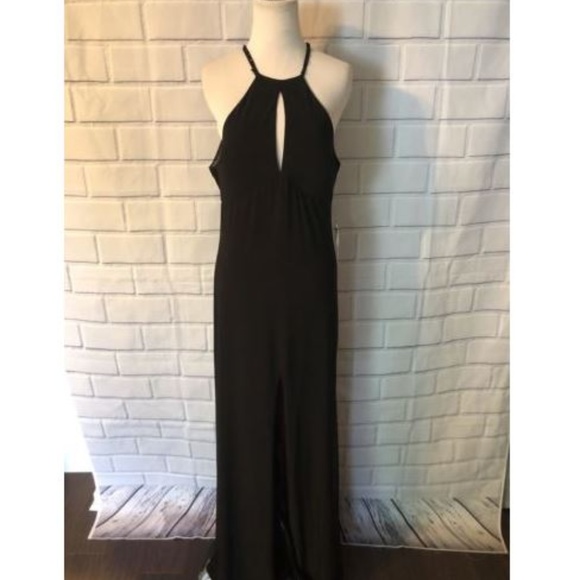 Sequin Hearts Dresses & Skirts - NWT Sequin Hearts Black Gown Beaded Keyhole Formal